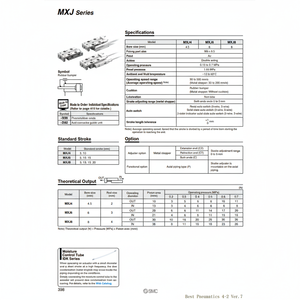 Table coulissante pneumatique SMC Pneumatics MXJ4L-5CP pièces pneumatiques - Product Image 1