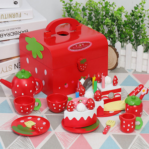 <strong>Wooden</strong> Strawberry <strong>Cakes</strong> <strong>Toys</strong> Children's Cutting Kitchen <strong>Toy</strong> Games Set - Product Image 2