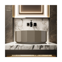 Mohom Lavabo rond de luxe en béton Lavabo de salle de bain design moderne de haute qualité Lavabo à main