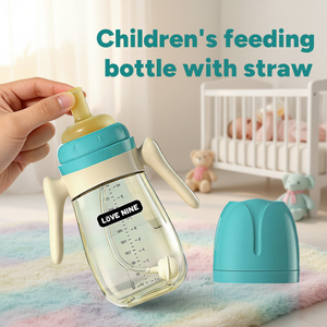 Set di Biberon Senza BPA per Bambini 0-12 Mesi, Bicchiere con Manico a Bocca Larga <span class=keywords><strong>in</strong></span> PP Anti-Colica - Product Image 1