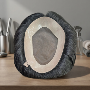 Topper de cheveux naturels indiens Remy pour femmes, base Mono PU légère, postiche à ondulations naturelles - Product Image 1