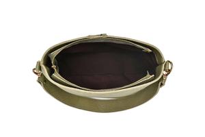 Sac seau en cuir PU pour femmes, sacoche à main personnalisé, fourre-tout vert massif, simple épaule, souple pour filles, Shopping en ligne - Product Image 6