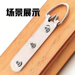 Stainless Steel Hanging Hook 94mm Three Hole Silver Rectangular <b>Frame</b> <b>Mounting</b> Accessory For Picture <b>Frame</b> - Product Image 2
