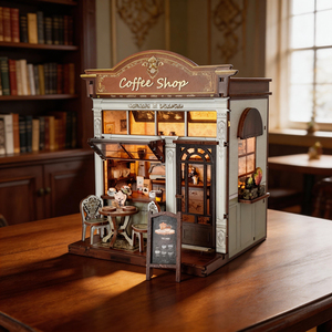 <span class=keywords><strong>Puzzle</strong></span> 3D en bois Maison de Café, certifié CE, Miniature Book Nook, Jouet créatif pour adultes, Vente Flash - Product Image 1