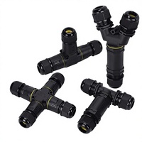 Conector de cableado impermeable rápido tipo cruzado TY de tres vías, conector rápido para exteriores, cable de dos entradas y una salida, sin soldadura, Y1M25-5-core