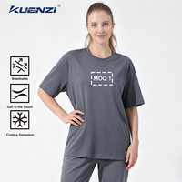 Camiseta Oversize para Mujer Kuenzi 100S, Tejido de Punto Modal Antiarrugas, Sin Bolitas, Sensación Fresca, 250GSM