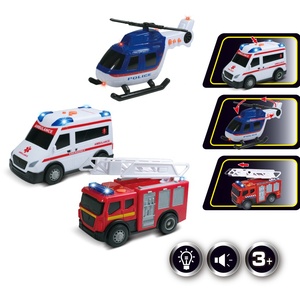 City Serie-Kids Emergency Rescue Vehicles Play Set Camion de pompiers Police <span class=keywords><strong>Hélicoptère</strong></span> Ambulance Pretend City Rescue Role Play Toy - Product Image 4