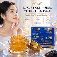 Gel Nettoyant au Collagène et Caviar, Nettoie les Pores, Élimine les Points Noirs, Contrôle le Sébum, Exfolie et Resserre les Pores, Nettoyant Visage