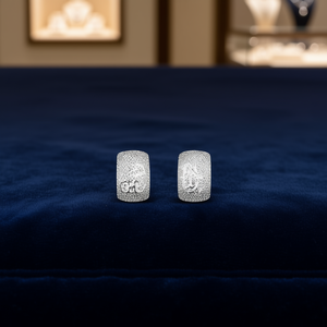 Orecchini a Perno in Argento 925 con Design a Lettera in Cristallo e Strass, Gioielli Unisex Minimalisti per Uso Quotidiano - Product Image 2