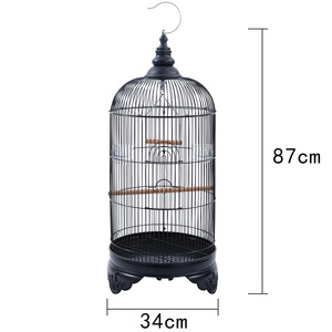 Lüks Büyük Metal Kuş Kafesi Model C305 Şekilli Üretim Kafesi Muhabbet Kuşları ve Papağanlar için - Yoğun Demir Teller Geniş Nefes Alabilen Tasarım - Product Image 3
