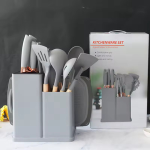 Ensemble professionnel de 19 spatules en silicone antiadhésives, cuillères à soupe, ustensiles de cuisine, outils de cuisson durables, vente en gros - Product Image 2