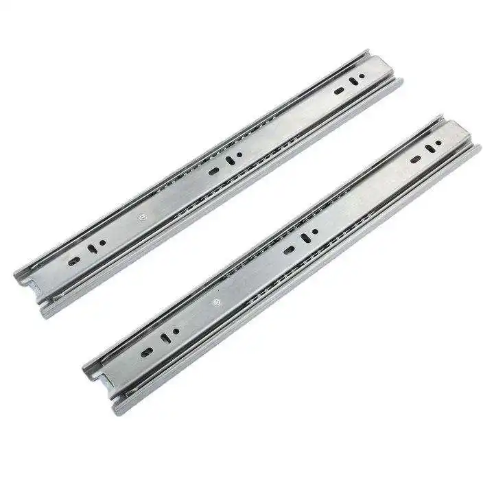 Full extension stainless steel soft closing cabinet drawer slides locking sliding with double springs