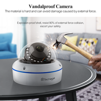 Caméra de sécurité POE US Techage 5MP, caméra IP anti-vandalisme, enregistrement audio, détection faciale, H.265, vidéosurveillance CCTV