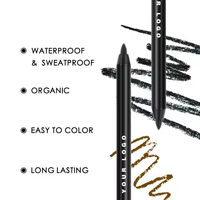 Cosmétiques végétaliens marque privée crayon pour les yeux imperméable personnalisé meilleur gel eyeliner noir épais nu