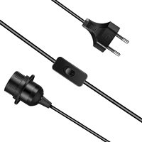 Douille de Lampe Cordon d'Alimentation 1,8m E27 EU Suspension Luminaire LED Culot Ampoule Adaptateur de Câble Avec Interrupteur 220V
