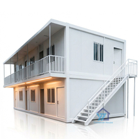 Maison modulaire préfabriquée en verre à deux étages, design moderne, installation facile, 2, 3 ou 5 chambres, pour villa et hôtel