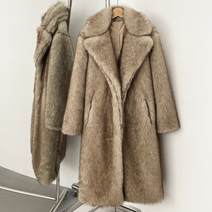 OFTBUY Cappotto in Finta Pelliccia di Volpe per Donna, Giacca Lunga Calda Autunno Inverno, Elegante e Spessa - Product Image 1