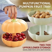 Plateau à fruits minimaliste double couche en forme de citrouille, amovible, avec couvercle, pour collations et bonbons, récipient alimentaire en plastique pour salon et fêtes
