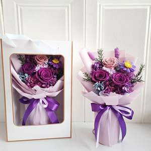 Prachtige Eeuwige Rozen Hortensia Bloem Eeuwige Roos Ge conserveerde Rozen Gedroogd Bloemboeket voor Bruiloftdecoratie Valentijnscadeau - Product Image 6