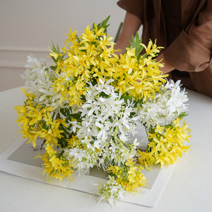 Bouquet de fleurs artificielles en soie, lys de pluie artificiel, lys araignée, pour décorations de mariage et de maison - Product Image 2