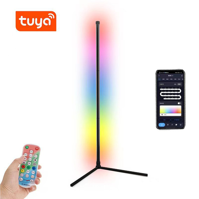 DIY Music Pickup Color Changing  Corner Lamp WIFI App Control RGBIC LED Floor Lamp for Gaming Room