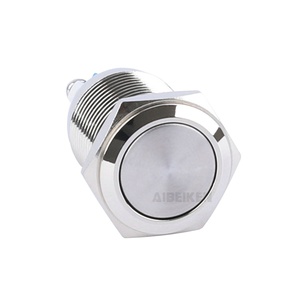 Flat Vòng 12 V 16 Mét push button chuyển kim loại 12 Volt Thiết bị chuyển mạch với <span class=keywords><strong>5A</strong></span> chuyển đổi đánh giá 1NO thường mở lightless - Product Image 1