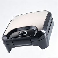Machine à sandwich électrique multifonctionnelle carrée en acier inoxydable antiadhésive 750W à 2 tranches avec logo personnalisé pour petit-déjeuner sur mesure