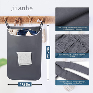 Sac de rangement pliable pour <span class=keywords><strong>linge</strong></span> en tissu Oxford lavable et réutilisable avec couvercle, vente directe d'usine, résistant à l'usure, accessoires pour porte arrière - Product Image 3