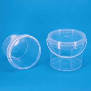Seau en plastique rond transparent recyclable PP écologique non toxique de qualité alimentaire avec poignées et couvercles pour confitures et cornichons - Product Image 6