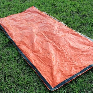 Sac de couchage d'urgence extérieur orange en PE, imperméable, isolant thermique, équipement de survie pour 1 personne - Product Image 1
