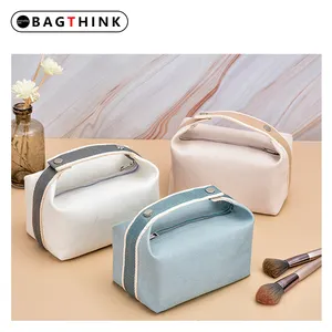 Beauty Cotton Make Up Travel Bag Wholesale Gold Zipper Canvas Cosmetic Bag With Tassel Custom Logo