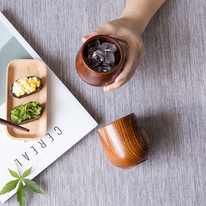 أكواب وصحون خشبية يابانية الطراز صديقة للبيئة للشاي والقهوة والنبيذ والبيرة والويسكي - مثالية من الخيزران - Product Image 5