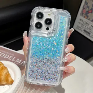 China supplier Epoxy shells 3 in 1 shockproof multi color bling A35 A55 A25 diamond luxury case