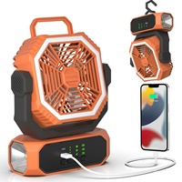 Direkt vom Hersteller: 20000mAh Akku-betriebener Elektrischer Wiederaufladbarer 3-Gang-Ventilator mit Licht, Fernbedienung und Bürstenlosem Motor für Camping