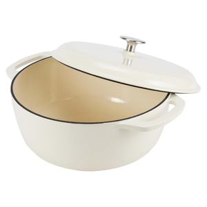 Olla de Cocina de Metal Esmaltado con Doble Asa, Cacerolas Redondas y Olla para Sopa, Hierro Fundido, Sartén con Tapa - Product Image 2