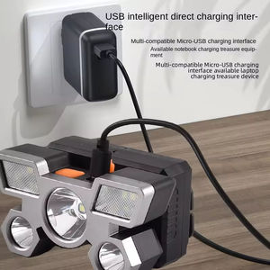 Lámpara de Cabeza LED de Cinco Cabezas para Minería, Aeronáutica y Camping, Recargable con Batería de Iones de Litio, Resistente al Agua IP44, Ajustable - Product Image 2