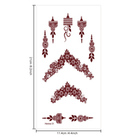 Tatouages temporaires à fleurs imperméables sexy pour femmes, faux autocollants de tatouage instantanés pour mariages et festivals imprimés sur papier