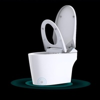 Toilette intelligente à double chasse d'eau, chasse automatique, siège chauffant, couvercle relevable, bidet, télécommande incluse, montage au sol, siphon en S
