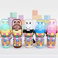 Gobelet à paille pour enfants en plastique PP résistant à la chaleur et aux hautes températures, avec couvercle en forme de lapin, personnalisation du logo ; portable