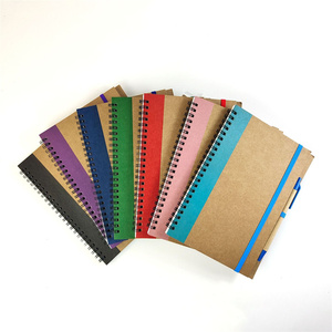 Promo <strong>Custom</strong> Eco Friendly <strong>Recycled</strong> Kraft A5 Spiral <strong>Notebook</strong> with Pen 60 Sheets - Product Image 4