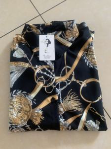 Novità 2025 Abbigliamento Casual da Donna Taglie Forti, Camicetta Elegante in Chiffon con Scollo a V, Stampa a Catena e Maniche Lunghe <span class=keywords><strong>S</strong></span>-4XL - Product Image 6