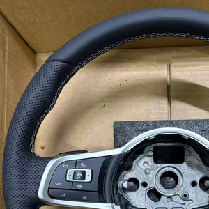 Volant en cuir semi-perforé R-<span class=keywords><strong>Line</strong></span> pour VW Volkswagen Polo Golf 4 5 6 7 Jetta <span class=keywords><strong>Tiguan</strong></span> Passat B7 B8 - Product Image 5