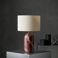 Nouvelle arrivée, lampe de table de luxe de style nordique avec base en marbre et abat-jour en tissu, lampe de chevet pour chambre d'hôtel, lampe de lecture