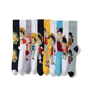 Chaussettes mi-mollet colorées à motifs originaux, style streetwear tendance, chaussettes en coton peigné pour hommes, chaussettes mi-mollet 2025 - Product Image 1