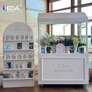 Chariot de vente ambulante LEDA moderne personnalisé blanc pour bonbons, desserts, glaces, aliments, avec boîte pour les entreprises, les mariages, la décoration - Product Image 3