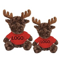 Vente de gros LOGO OEM d'orignal en peluche avec t-shirt, jouet en peluche personnalisé, cadeau promotionnel