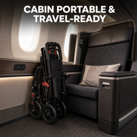 Fauteuil roulant pliable léger avec siège confortable pour personnes âgées et handicapées, aide à la mobilité portable pour l'embarquement en avion et les déplacements quotidiens