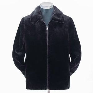 Manteau <span class=keywords><strong>court</strong></span> en fausse fourrure pour <span class=keywords><strong>homme</strong></span> avec col et fermeture éclair, conçu pour les garde-robes d'hiver modernes - Product Image 4