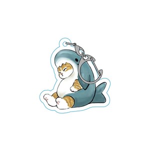 LLavero de dibujos animados de tiburón durmiendo, gato, amigo, camarón, Miau, para hombres <span class=keywords><strong>y</strong></span> mujeres, accesorios, bolso, llavero, anillo, llaveros, regalo de joyería - Product Image 2