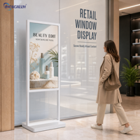 Écran LCD publicitaire commercial INGSCREEN pour vitrine, lecteur d'affichage numérique sur pied Android pour centre commercial
